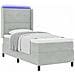 Letto a molle con materasso Grigio chiaro 90 x 190 cm Velluto - Foto miniatura 1