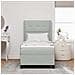 Letto a molle con materasso Grigio chiaro 90 x 190 cm Velluto - Foto miniatura 4