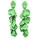 Orecchini Pendenti a Forma di Petalo di Rosa Verde - Foto miniatura 1