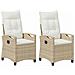 Sedia da Giardino 2 pcs Beige e Crema 56 x 60 x 112 cm - Foto miniatura 1
