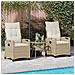 Sedia da Giardino 2 pcs Beige e Crema 56 x 60 x 112 cm - Foto miniatura 3