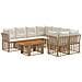 Set Divano da Giardino 9 pz Naturale e Bianco Crema polyrattan - Foto miniatura 1