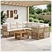 Set Divano da Giardino 9 pz Naturale e Bianco Crema polyrattan - Foto miniatura 7