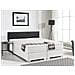Letto Boxspring In Pelle Bianco / nero 160 X 200 Cm President - Foto miniatura 15