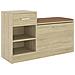 Panca Porta Scarpe Rovere Sonoma 94,5x31x57cm Legno Multistrato - Foto miniatura 1