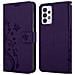 Custodia Compatibile Con Samsung Galaxy A33 5g In Lilla Scuro Fiore - Coperchio Protettivo In Design Floreale Con Chiusura Magnetica, Funzione Stand E Slot Per Carte - Foto miniatura 7