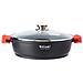 Ecostone Casseruola Bassa 30cm Induzione, Coperchio Di Vetro, Antiaderente Alluminio Fuso Nero - Foto miniatura 1