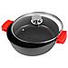 Ecostone Casseruola Bassa 30cm Induzione, Coperchio Di Vetro, Antiaderente Alluminio Fuso Nero - Foto miniatura 5