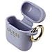 Cover Per Airpods Silicone Gel Finitura Glitterata Logo Guess Viola - Foto miniatura 1