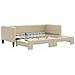 Divano Letto Con Letto Estraibile Crema 90x200 Cm In Tessuto - Foto miniatura 2