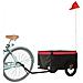 Rimorchio Da Bici Da Carico Nero E Rosso 30 Kg In Ferro - Foto miniatura 3