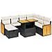 Set Divani da Giardino con Cuscini 8 pz Nero in Polyrattan - Foto miniatura 1