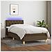 Letto a Molle Materasso e LED Marrone Scuro 80x200cm in Tessuto - Foto miniatura 2