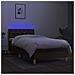 Letto a Molle Materasso e LED Marrone Scuro 80x200cm in Tessuto - Foto miniatura 6