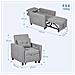 Poltrona Letto Singolo Reclinabile su 3 Livelli con Cuscino Extra, 69x82x85cm, Grigio Chiaro - Foto miniatura 2