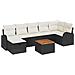 Set Divani Giardino 8 Pezzi con Cuscini Nero Polyrattan - Foto miniatura 1
