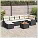 Set Divani Giardino 8 Pezzi con Cuscini Nero Polyrattan - Foto miniatura 2