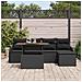 Set Divano Giardino da 6 Pezzi con Cuscini in Rattan Polyrattan Nero e Acciaio,  Divano Giardino per 2 Persone con Cuscini in Rattan Polyrattan Nero - Foto miniatura 3