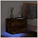Comodino a Parete con luci LED Rovere Fumo - Foto miniatura 2