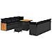 Set Divano da Giardino con cuscino 11 pcs Nero 80 x 80 x 71 cm - Foto miniatura 1