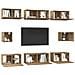 Set di mobili TV 8 pcs rovere artigianale Legno multistrato - Foto miniatura 3