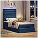 Struttura Letto Pouf con Materasso Blu 80x200 cm in Tessuto - Foto miniatura 3