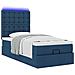 Struttura Letto Pouf con Materasso Blu 80x200 cm in Tessuto - Foto miniatura 5