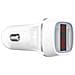 Caricatore Per Auto Con 2 Porte Usb-a E Schermo Lcd A Ricarica Rapida, Bianco - Foto miniatura 3