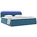 Letto con contenitore e LED Blu Scuro 200 x 200 cm Velluto - Foto miniatura 3