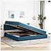 Letto con contenitore e LED Blu Scuro 200 x 200 cm Velluto - Foto miniatura 4