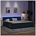Letto con contenitore e LED Blu Scuro 200 x 200 cm Velluto - Foto miniatura 5