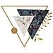 Orologio Da Parete Triangle Boho Con Stampe Botaniche E Marmo - Foto miniatura 1