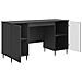 Scrivania Nero 142,5 x 50 x 75 cm Legno ingegnerizzato - Foto miniatura 3