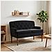 Loveseat con bottoni imbottiti Nero 111 x 65 x 79 cm Velluto - Foto miniatura 2