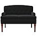 Loveseat con bottoni imbottiti Nero 111 x 65 x 79 cm Velluto - Foto miniatura 3