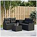 Set di divani 6 pz Nero Rattan sintetico e Acciaio - Foto miniatura 3