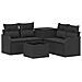 Set di divani 6 pz Nero Rattan sintetico e Acciaio - Foto miniatura 1
