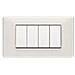 Placca 4 Moduli Bianco Granito Plana 14654.06 - Foto miniatura 1