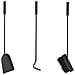4 Pezzi Camino Companion Tool Set Pala Spazzola Poker Holder Dal Design Moderno Nero 61 X 15 X 15 Cm - Foto miniatura 2