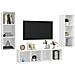 Set Mobile TV 3 pz Bianco in Truciolato - Foto miniatura 5