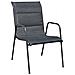 Sedie da Giardino Impilabili 2 pz in Acciaio e Textilene Nere - Foto miniatura 2