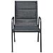 Sedie da Giardino Impilabili 2 pz in Acciaio e Textilene Nere - Foto miniatura 3