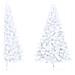 Albero di Natale Artificiale Metà con Supporto Bianco 150cm PVC - Foto miniatura 2