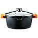 Ecochef Casseruola Alta 28cm Induzione, Coperchio Di Vetro, Antiaderente, Alluminio Fuso Nero - Foto miniatura 1