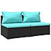 Set Divani Da Giardino 2 Pz Con Cuscini In Polyrattan Nero - Foto miniatura 1