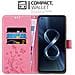 Custodia Compatibile Con Asus Zenfone 8 In Rosa Fiore - Coperchio Protettivo In Design Floreale Con Chiusura Magnetica, Funzione Stand E Slot Per Carte - Foto miniatura 3