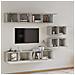 Set Di Mobili Porta Tv 6 Pz Grigio Cemento In Legno Multistrato - Foto miniatura 3