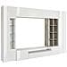 Parete Attrezzata Ocean, Set Salotto Porta Tv, Mobile Soggiorno Multiuso Con Luce Led, 100% Made In Italy, Cm 290x40h192, Bianco Lucido E Cemento - Foto miniatura 2