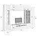 Parete Attrezzata Ocean, Set Salotto Porta Tv, Mobile Soggiorno Multiuso Con Luce Led, 100% Made In Italy, Cm 290x40h192, Bianco Lucido E Cemento - Foto miniatura 3