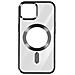 Cover Magsafe Per Iphone 15 Plus Silicone Bordo Cromato Nero - Foto miniatura 1